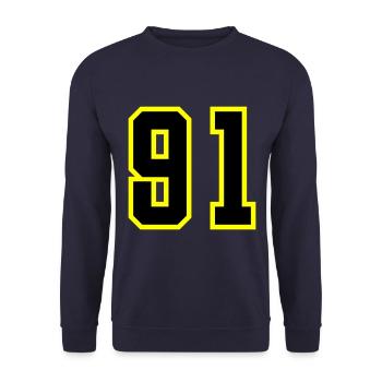 91 Number Jersey - Unisex Sweatshirt - navy - Front - Alina (178cm) & Michal (187cm)