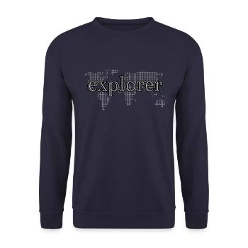 Travel around the world and go on holiday everywhere - Unisex Sweatshirt - navy - Front - Alina (178cm) & Michal (187cm)