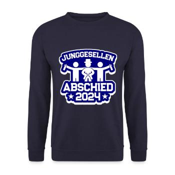 Junggesellenabschied 2024 - Unisex Pullover - Navy - Vorne - Alina (178cm) & Michal (187cm)