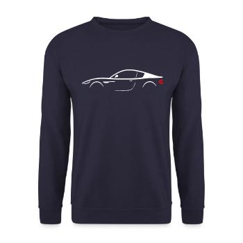 Auto silhouette Coupe Sportwagen - Unisex Pullover - Navy - Vorne - Alina (178cm) & Michal (187cm)