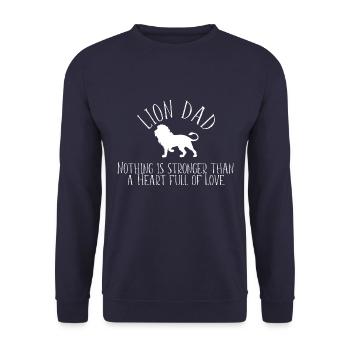 Cadeau papa père lion disant coeur amour - Sweat-shirt Unisexe - marine - Devant - Alina (178cm) & Michal (187cm)