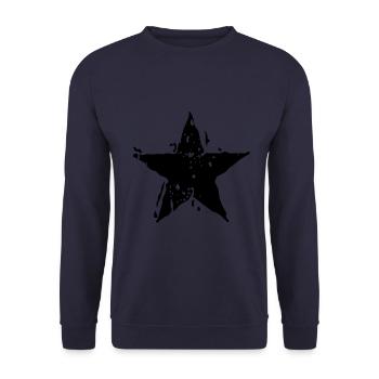 SCHWARZ STERN SCHWARZER STAR - Unisex Pullover - Navy - Vorne - Alina (178cm) & Michal (187cm)