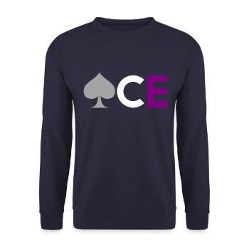 Asexual Pride - Ace Asexuality CSD Ace - Sweat-shirt Unisexe - marine - Devant - Alina (178cm) & Michal (187cm)