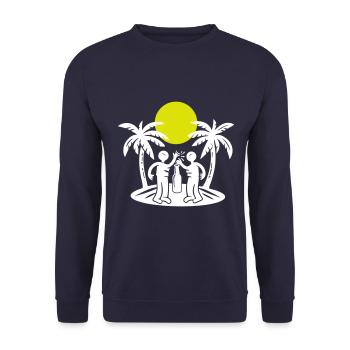 Boire à la fête sur la plage de l’île - Sweat-shirt Unisexe - marine - Devant - Alina (178cm) & Michal (187cm)