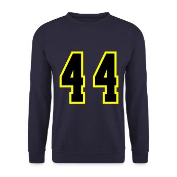 44 Zahl Trikot - Unisex Pullover - Navy - Vorne - Alina (178cm) & Michal (187cm)