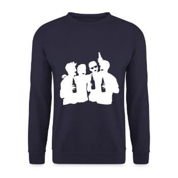 Junggesellen Party Team Jga - Unisex Pullover - Navy - Vorne - Alina (178cm) & Michal (187cm)