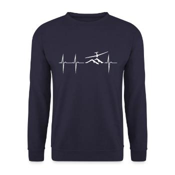 my heart beats for glider - Unisex Sweatshirt - navy - Front - Alina (178cm) & Michal (187cm)