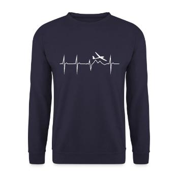 my heart beats for glider - Unisex Sweatshirt - navy - Front - Alina (178cm) & Michal (187cm)