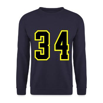 34 Number Jersey - Unisex Sweatshirt - navy - Front - Alina (178cm) & Michal (187cm)