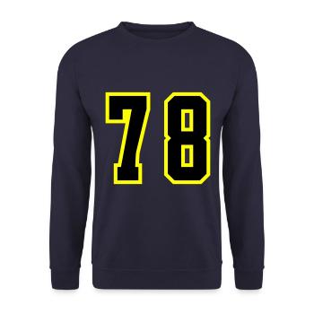 78 Number Jersey - Unisex Sweatshirt - navy - Front - Alina (178cm) & Michal (187cm)