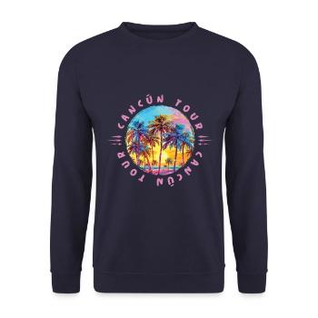 Visite des palmiers de Cancún - Sweat-shirt Unisexe - marine - Devant - Alina (178cm) & Michal (187cm)