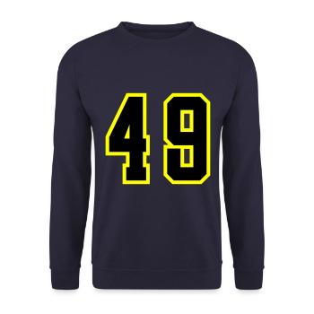 49 Number Leotard - Unisex Sweatshirt - navy - Front - Alina (178cm) & Michal (187cm)
