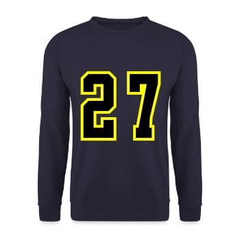 27 Zahl Trikot - Unisex Pullover - Navy - Vorne - Alina (178cm) & Michal (187cm)