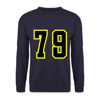 79 Number Leotard - Unisex Sweatshirt - navy - Front - Alina (178cm) & Michal (187cm)
