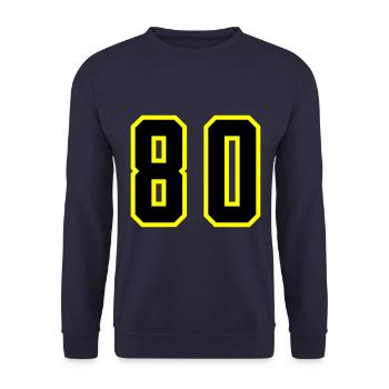 80 Zahl Trikot - Unisex Pullover - Navy - Vorne - Alina (178cm) & Michal (187cm)