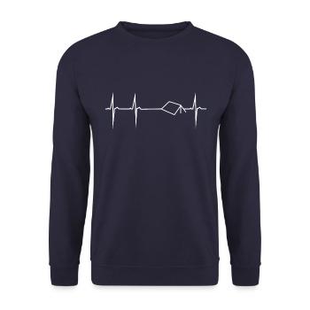 herzschlag zelt - Unisex Pullover - Navy - Vorne - Alina (178cm) & Michal (187cm)