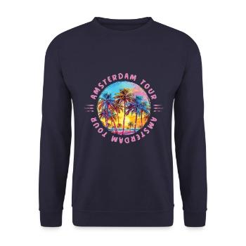 Visite des palmiers d’Amsterdam - Sweat-shirt Unisexe - marine - Devant - Alina (178cm) & Michal (187cm)