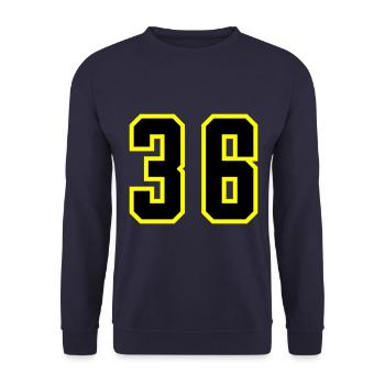 36 Zahl Trikot - Unisex Pullover - Navy - Vorne - Alina (178cm) & Michal (187cm)
