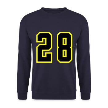 28 Number Jersey - Unisex Sweatshirt - navy - Front - Alina (178cm) & Michal (187cm)