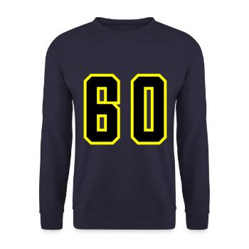 60 Zahl Trikot - Unisex Pullover - Navy - Vorne - Alina (178cm) & Michal (187cm)