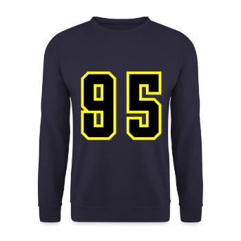 95 Zahl Trikot - Unisex Pullover - Navy - Vorne - Alina (178cm) & Michal (187cm)