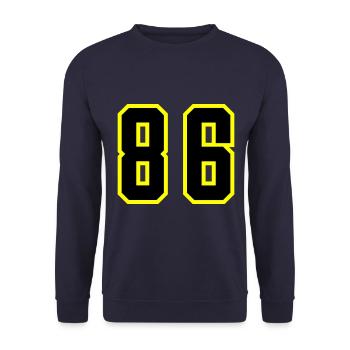 86 Zahl Trikot - Unisex Pullover - Navy - Vorne - Alina (178cm) & Michal (187cm)