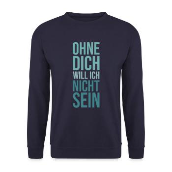 Partnerschaft Partner Liebe Romantikspruch Vermiss - Unisex Pullover - Navy - Vorne - Alina (178cm) & Michal (187cm)