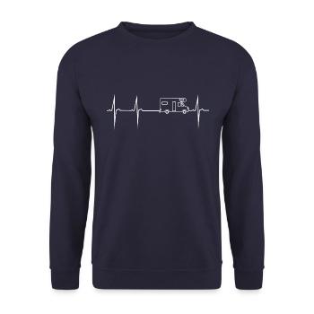 Coeur caravane alcôve - Sweat-shirt Unisexe - marine - Devant - Alina (178cm) & Michal (187cm)