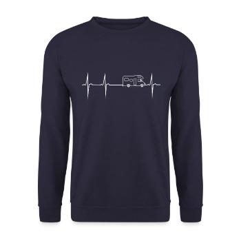 herzschlag alkoven - Sweat-shirt Unisexe - marine - Devant - Alina (178cm) & Michal (187cm)