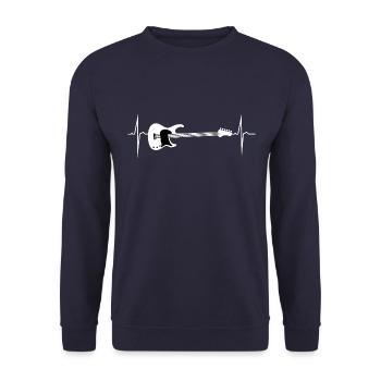 heartbeat e guitar - Unisex Sweatshirt - navy - Front - Alina (178cm) & Michal (187cm)