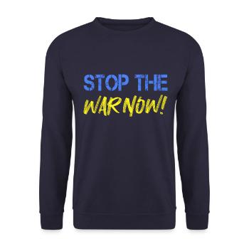 Stop the War Now! - Unisex Pullover - Navy - Vorne - Alina (178cm) & Michal (187cm)