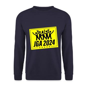 Junggesellen Abschied 2024 - Unisex Pullover - Navy - Vorne - Alina (178cm) & Michal (187cm)