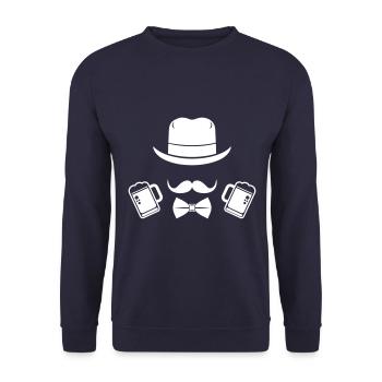 Bier Jga Party Junggesellen - Unisex Pullover - Navy - Vorne - Alina (178cm) & Michal (187cm)