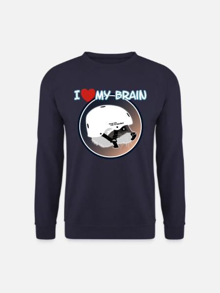 I love my brain Raccoon Waschbär - Unisex Pullover - Navy