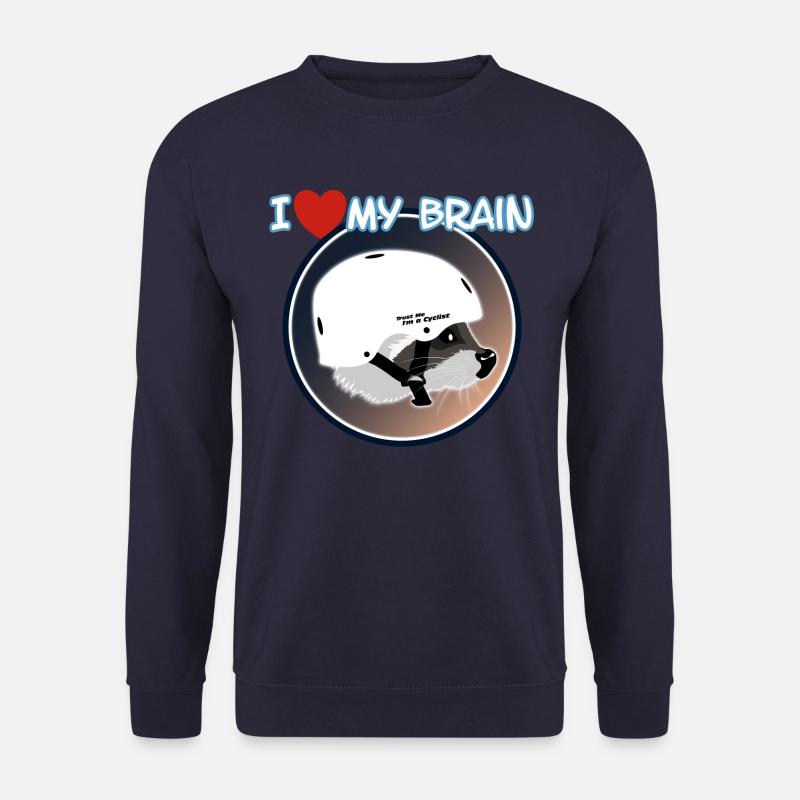 I love my brain Raccoon Waschbär - Unisex Pullover - Navy