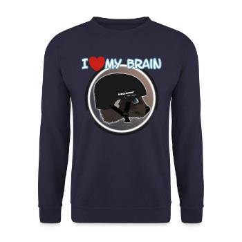 I love my brain Wolverine don't care - Unisex Sweatshirt - navy - Front - Alina (178cm) & Michal (187cm)