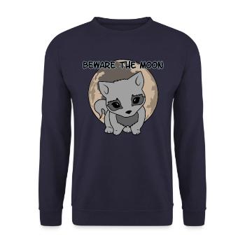Loup-garou et lune - Sweat-shirt Unisexe - marine - Devant - Alina (178cm) & Michal (187cm)