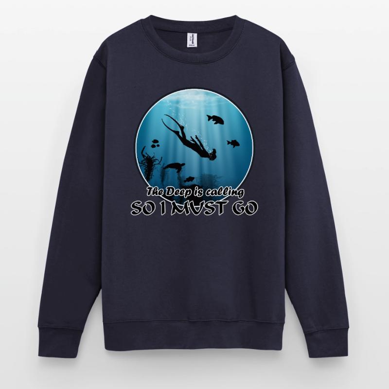 Freediver sea turtle fish Unisex Sweatshirt
