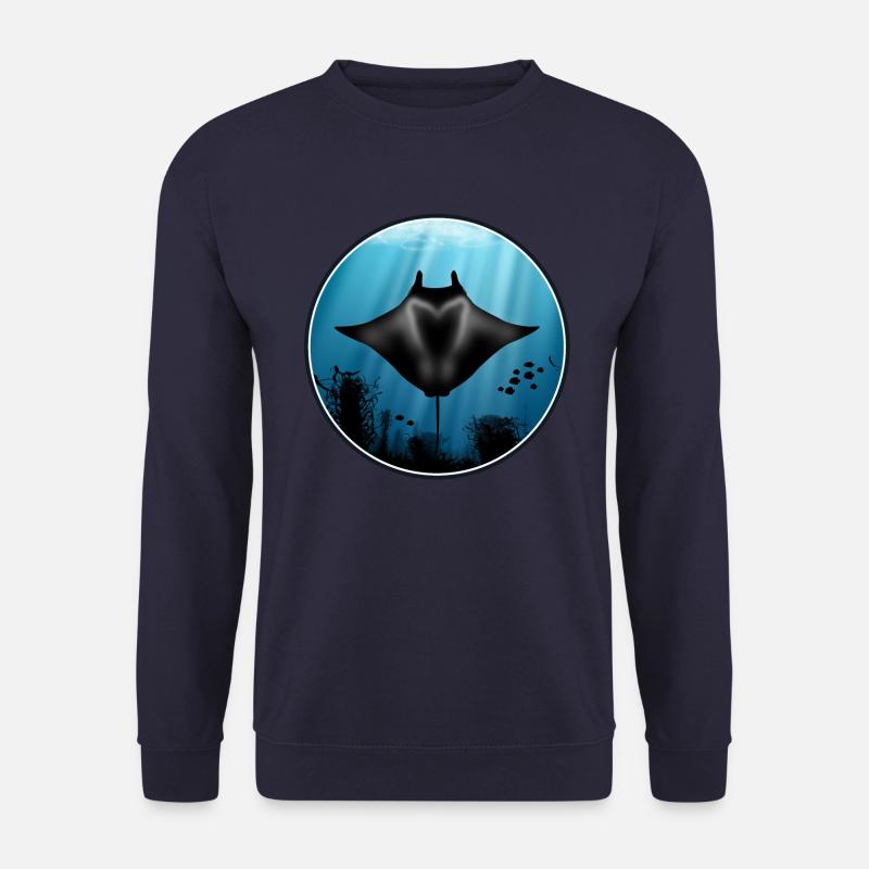 Manta rays and fish - Unisex Sweatshirt - navy