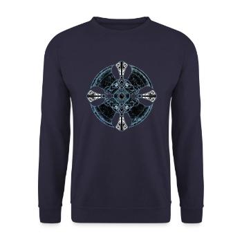 Celtic cross - Unisex Sweatshirt - navy - Front - Alina (178cm) & Michal (187cm)