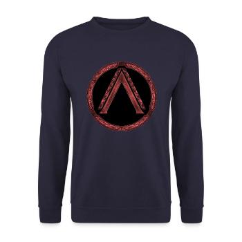 Icône Sparta Lambda Rouge - Sweat-shirt Unisexe - marine - Devant - Alina (178cm) & Michal (187cm)