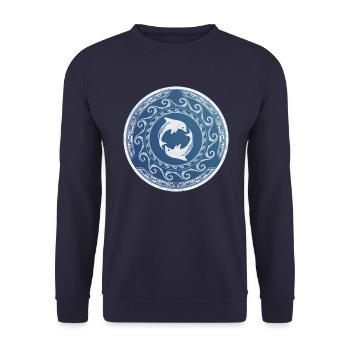Dolphin Twins - Unisex Sweatshirt - navy - Front - Alina (178cm) & Michal (187cm)
