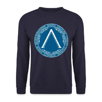 Sparta Symbol - Unisex Pullover - Navy - Vorne - Alina (178cm) & Michal (187cm)