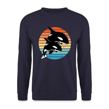 Orcas - Unisex Pullover - Navy - Vorne - Alina (178cm) & Michal (187cm)