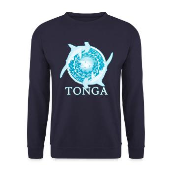 Hammerhaie Tonga Pride - Unisex Pullover - Navy - Vorne - Alina (178cm) & Michal (187cm)