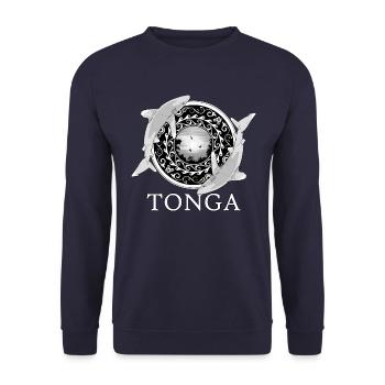 Weißspitzenriffhaie Tonga Pride - Unisex Pullover - Navy - Vorne - Alina (178cm) & Michal (187cm)