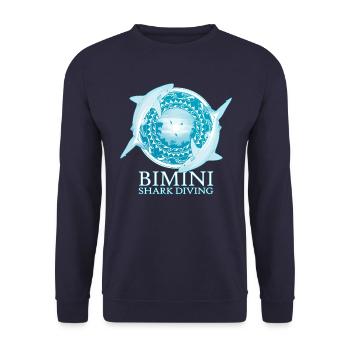 Karibischer Riffhai Bimini Bahamas - Unisex Pullover - Navy - Vorne - Alina (178cm) & Michal (187cm)