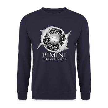 Karibischer Riffhai Bimini Bahamas - Unisex Pullover - Navy - Vorne - Alina (178cm) & Michal (187cm)