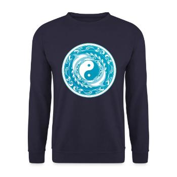 Yin Yang Delfine - Unisex Pullover - Navy - Vorne - Alina (178cm) & Michal (187cm)