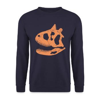 Carnotaurus Fossil Schädel - Unisex Pullover - Navy - Vorne - Alina (178cm) & Michal (187cm)